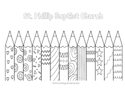 Colorear personalizable Arte Lápiz de color Maestra, Maestro Escuela Lápiz Profesiones de la Educación Regreso a clases Útiles escolares