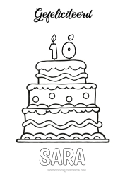 Coloriage personnalisable Bougie Gâteau Anniversaire Chiffre Coloriages faciles Joyeux anniversaire (français) Message Age fêté personnalisable