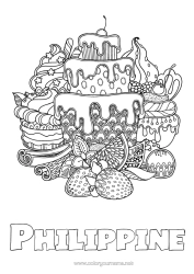 Coloriage personnalisable Gâteau Anniversaire Mandala