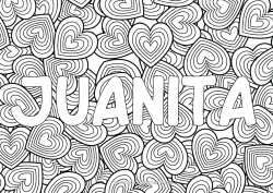 Página de desenho personalizável Coração Eu te amo Dia dos Namorados Nome decorado