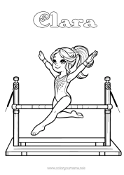Customizable coloring page Sport Gymnastic Artistic sports