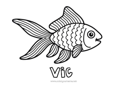 Customizable coloring page Animal Fish April Fools' Day Easy coloring pages Marine or aquatic animals