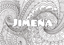 Página de desenho personalizável Calmo e zen Arte Mandala Nome decorado Zentangle