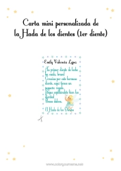 Coloriage personnalisable Dent de lait Fée des dents Courrier de la Fée des dents