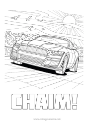 Página de desenho personalizável Veículos Carro Carro de corrida Colorações Complexas Voitures, vans et camping-cars Véhicules de course et circuits