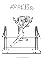 Página de desenho personalizável Esporte Gymnastique Sports artistiques