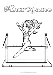 Página de desenho personalizável Esporte Gymnastique Sports artistiques
