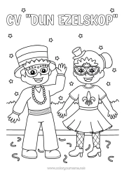 Colorear personalizable Disfraz Careta Carnaval Sombrero