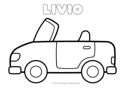 Pagina da colorare personalizzabile Veicoli Auto Disegni da colorare facili Auto, van e camper