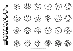 Colorear personalizable Flores Primavera Actividades para niños