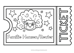 Colorear personalizable Clown Circo Boleto, entrada