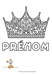 Página de desenho personalizável Princesa Coroa Epifania Joia Conto de Fadas Bolo dos Reis