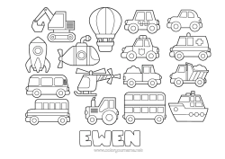 Colorear personalizable Cohete Vehículos Coches Barco Globo aerostático Autobús, autocar Policía Helicóptero Ambulancia Dibujos fáciles para colorear Vehículos de policía Van furgoneta Submarino Vehículos aéreos Vehículos marítimos Vehículos de rescate y emergencia Transporte público terrestre Retroexcavadora Automóviles, furgonetas y autocaravanas Oficios de la construcción Profesiones de la salud Profesiones de Seguridad