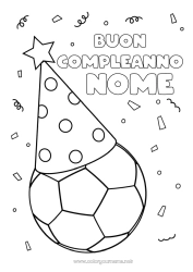 Pagina da colorare personalizzabile Calcio Palla da calcio Sport Compleanno Cappello Disegni da colorare facili Buon compleanno (francese) Messaggio Sport di squadra