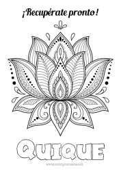 Pagina da colorare personalizzabile Fiori Calmo e sereno Malato Mandala