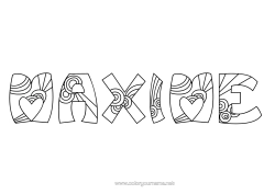 Página de desenho personalizável Fofo Calmo e zen Mandala Número Nome decorado