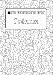 Colorear personalizable Número Escuela Regreso a clases Matemáticas Marco Portadas de Cuaderno