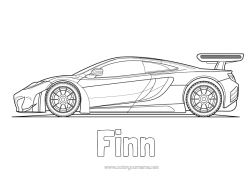 Colorear personalizable Vehículos Coches Carrera Automóviles, furgonetas y autocaravanas