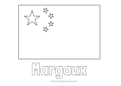 Coloriage personnalisable Géographie Chine Drapeau Pays