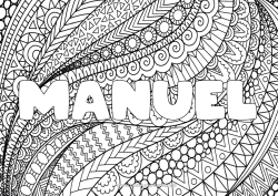 Coloriage personnalisable Calme et zen Art Mandala Nom décoré Zentangle