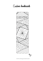 Coloriage personnalisable Mandala Marque page Coloriages complexes Formes géométriques