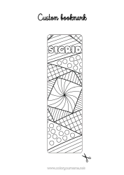 Coloriage personnalisable Mandala Marque page Coloriages complexes Formes géométriques