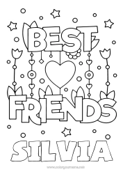 Anpassbare Malvorlage Ich liebe dich Freund