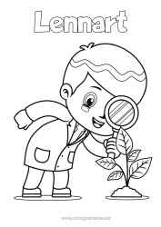 Colorear personalizable Carreras de exploración Científico Ciencia