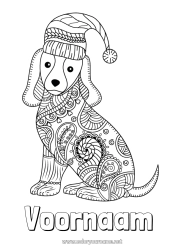 Colorear personalizable Invierno Mandala Perro Animales Perros y gatos