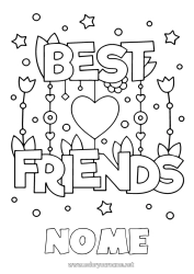 Aanpasbare kleurplaat Ik hou van jou Vriend, Vriendin