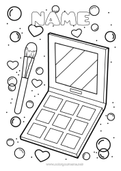 Pagina da colorare personalizzabile Pennello Trucco