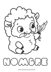 Pagina da colorare personalizzabile Pecora Animale Capodanno cinese Capra Animali da fattoria