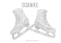 Colorear personalizable Sport Zentangle Deportes de Invierno Patinaje Artístico
