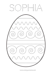 Colorear personalizable Primavera Actividades para niños Huevos de Pascua Pascua de Resurrección Gran huevo de pascua Dibujos fáciles para colorear Trazo y color