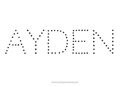 Página de desenho personalizável Atividades para Crianças Ligando os Pontos Nome decorado Alfabeto