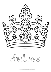 Pagină de colorat personalizabilă Prințesă Coroană Bijuterie