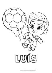 Pagină de colorat personalizabilă Fotbal Minge de fotbal Sport Băiat Sporturi de echipă Fotbalist fotbalistă