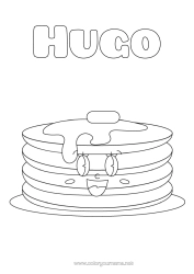 Pagină de colorat personalizabilă Drăguț Crăciunul clătitelor Clătite