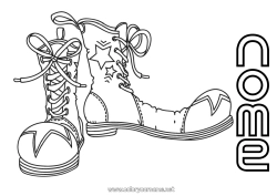 Coloriage personnalisable Clown Carnaval Mardi gras Chaussure Cirque
