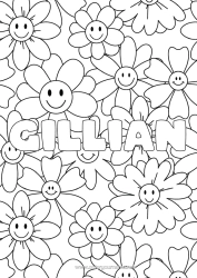 Coloriage personnalisable Fleurs Mandala Printemps Nom décoré Coloriages complexes Fond décoratif