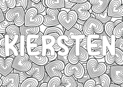 Coloriage personnalisable Coeur Je t'aime Saint valentin Nom décoré