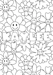 Coloriage personnalisable Fleurs Mandala Printemps Nom décoré Coloriages complexes Fond décoratif