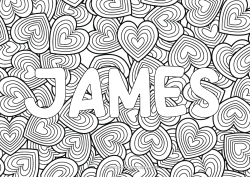 Coloriage personnalisable Coeur Je t'aime Saint valentin Nom décoré