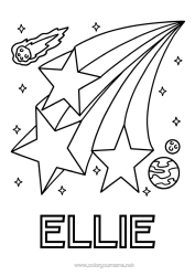 Customizable coloring page Planets and solar system Stars Astronomy