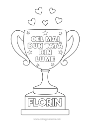 Coloriage personnalisable Papa Coupe, trophée, médaille Compétitions et récompenses