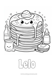 Tilpassbar fargeleggingssiden Søt Kyndelsmesse Pannekaker