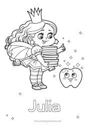 Coloriage personnalisable Dent de lait Fée des dents Fée Pièces