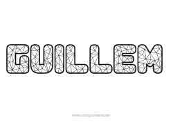 Coloriage personnalisable Nom décoré Formes géométriques Mosaïques Triangle