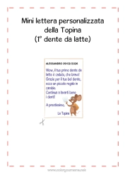 Coloriage personnalisable Dent de lait Petite Souris Courrier de la Petite Souris