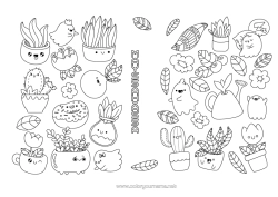 Página de desenho personalizável Fofo Kawaii